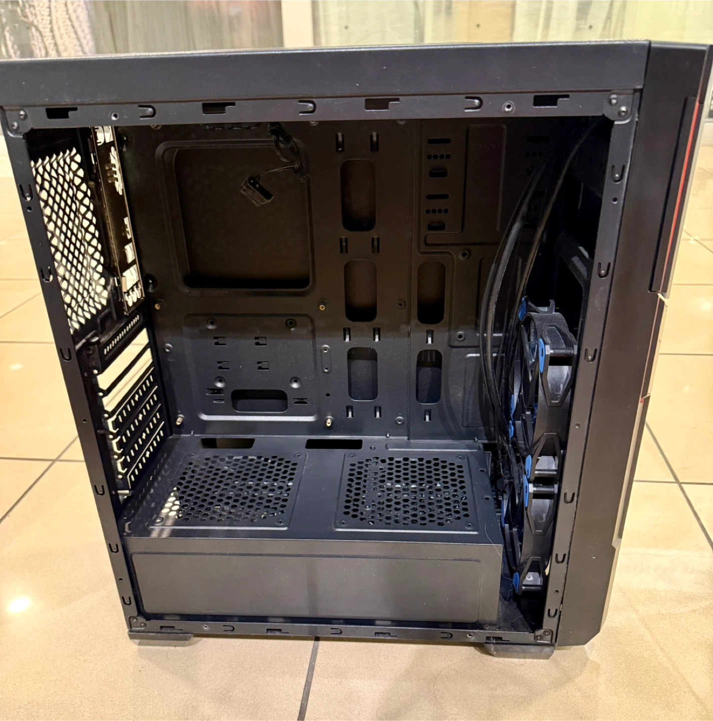 Black ATX Computer Case with Tempered Glass Side Panel - photo 3