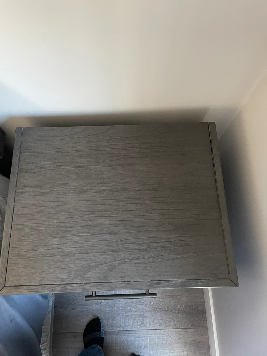 2 x Grey Wood Nightstand with Drawer - photo 4