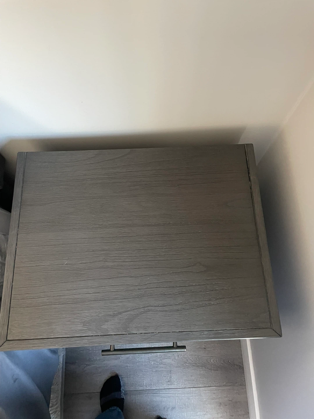 2 x Grey Wood Nightstand with Drawer - photo 3