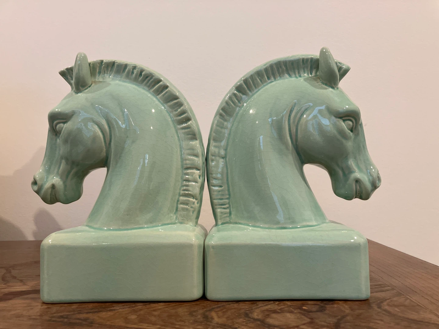 Ceramic Horse Head Bookends - a set - photo 2