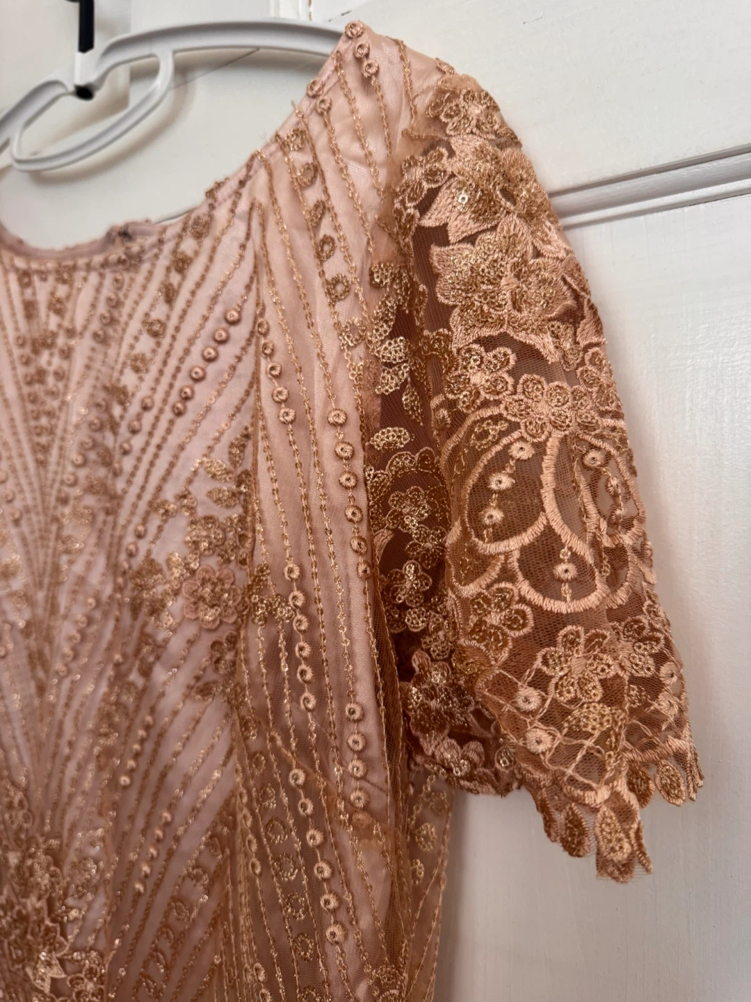 Rose Gold Sequin Lace Dress - photo 3