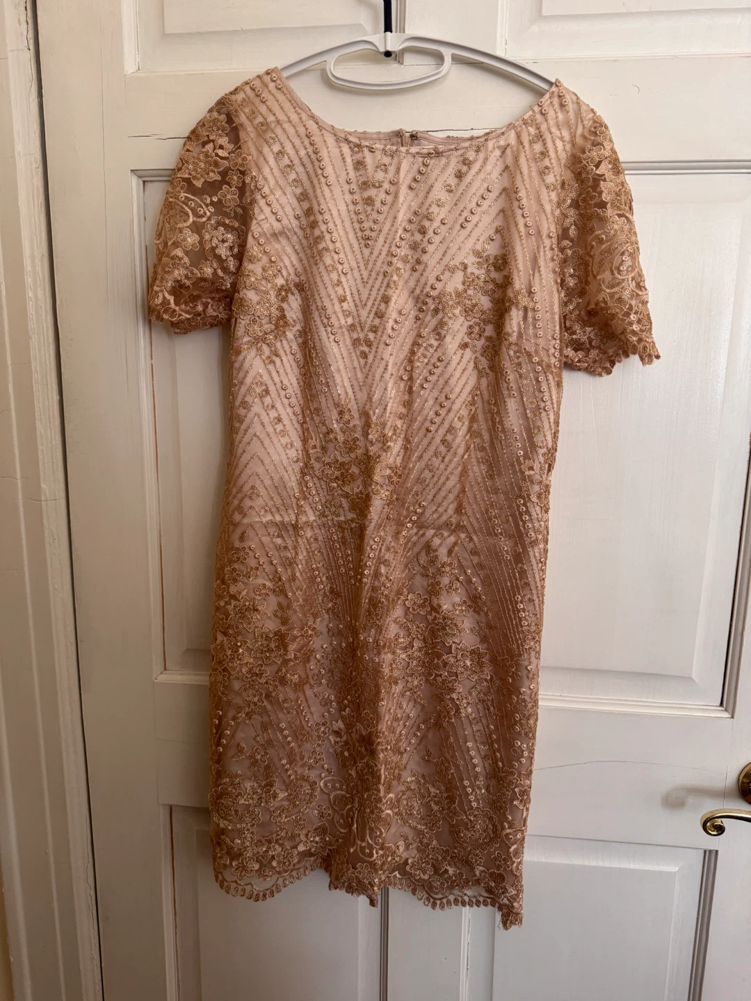 Rose Gold Sequin Lace Dress