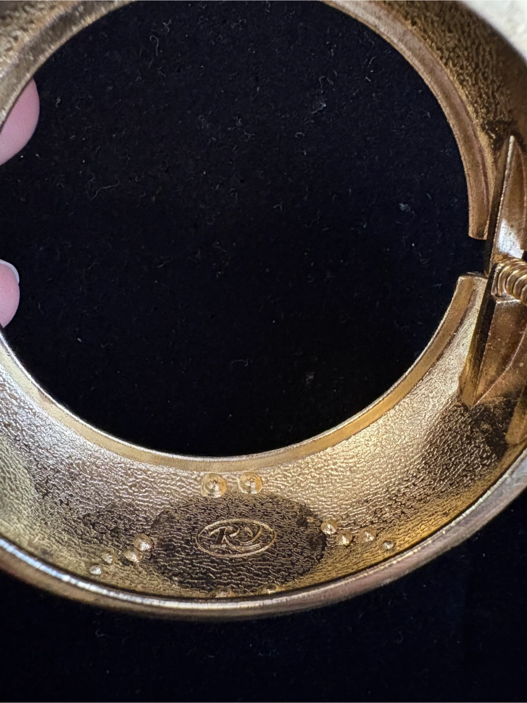 Vintage RY Sterling Silver Enamel Gemstone Bangle Bracelet - photo 3