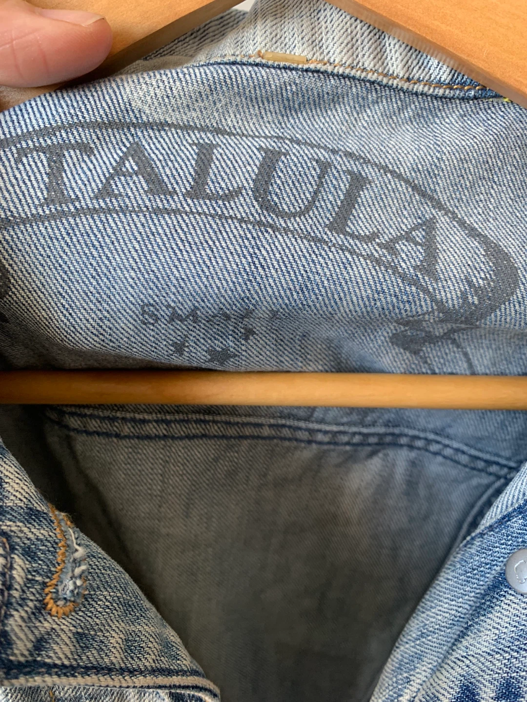 Talula Aritzia Denim & Faux Leather Jacket Small - photo 5