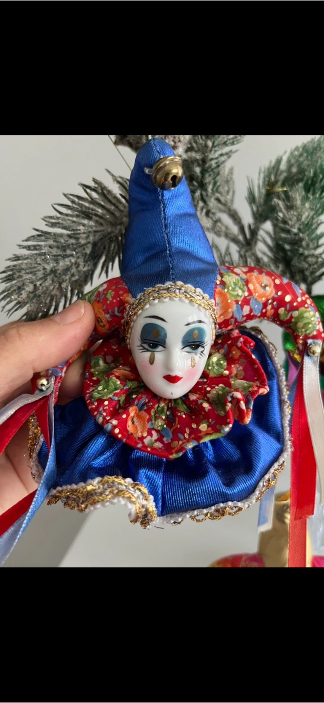 Set of 3 Harlequin Jester Ornaments - photo 2
