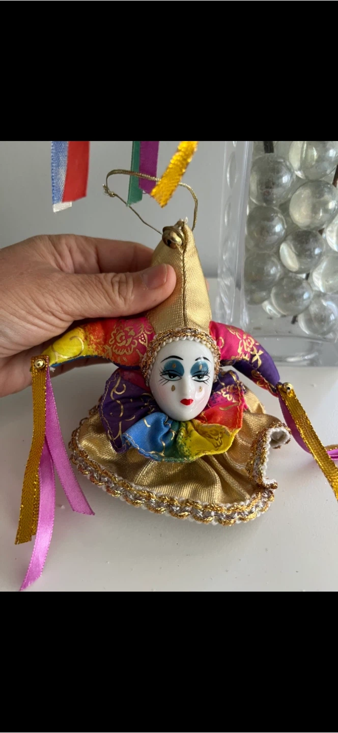 Set of 3 Harlequin Jester Ornaments - photo 3