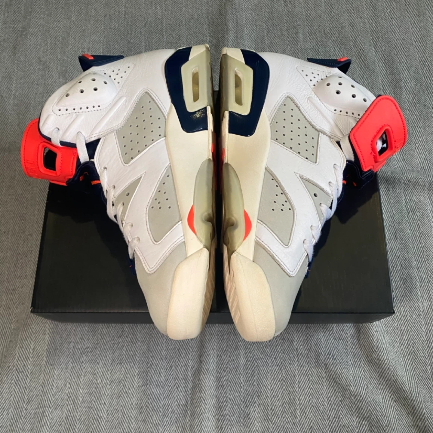 Air Jordan 6 Retro White Navy Red Size 10 - photo 2