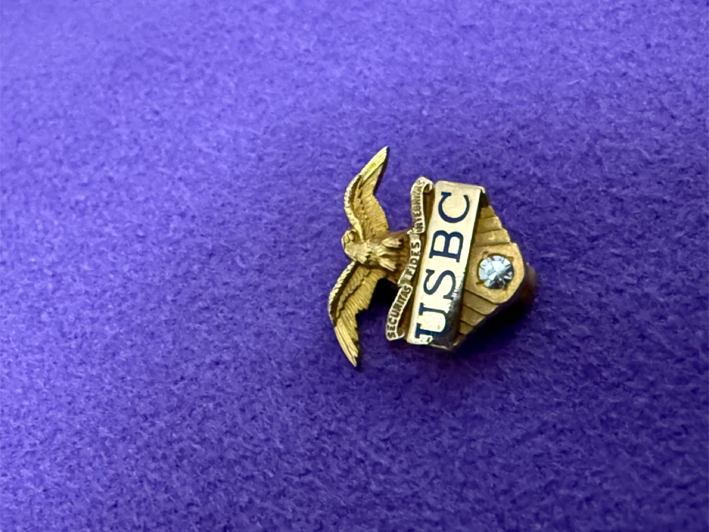 14K Gold USBC Lapel Pin with Diamond