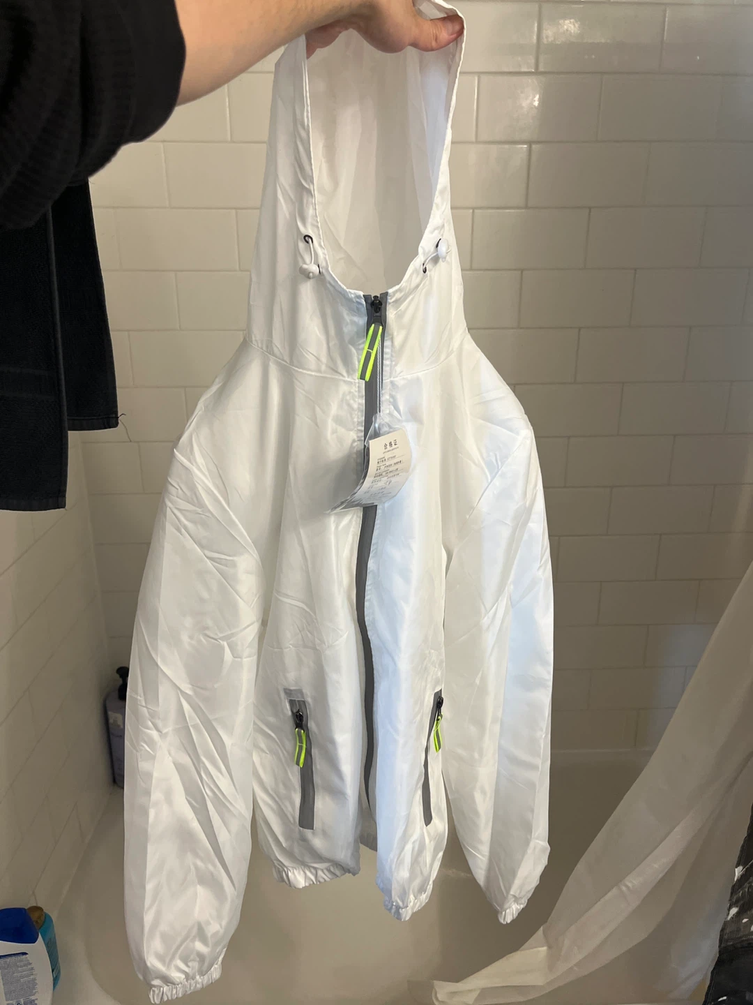 White shiny Rain jacket!!