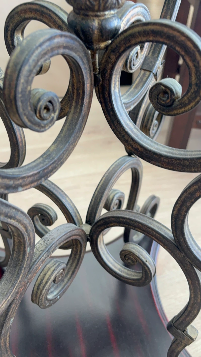 Decorative Accent Table - Dark Wood & Wrought iron - photo 3