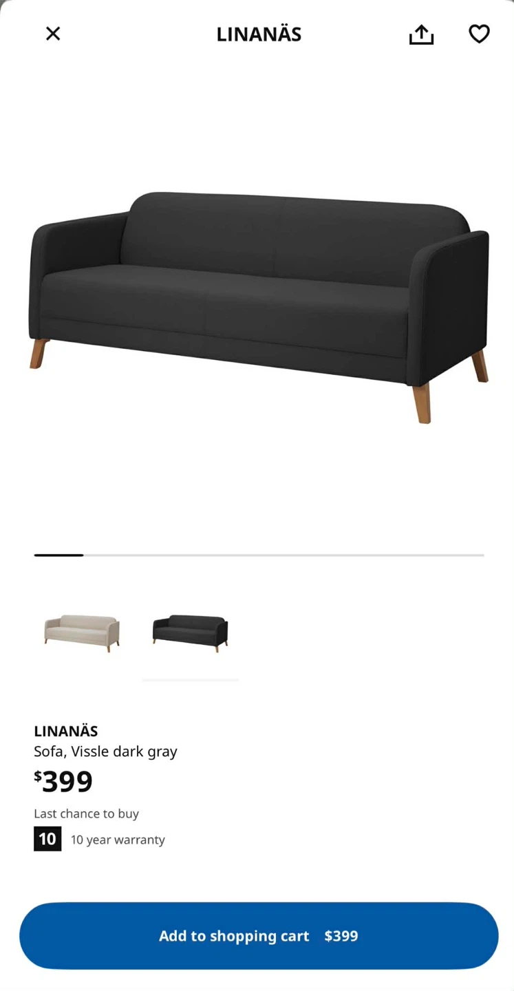 2 IKEA LINANÄS Loveseat, Vissle Dark Gray - photo 5