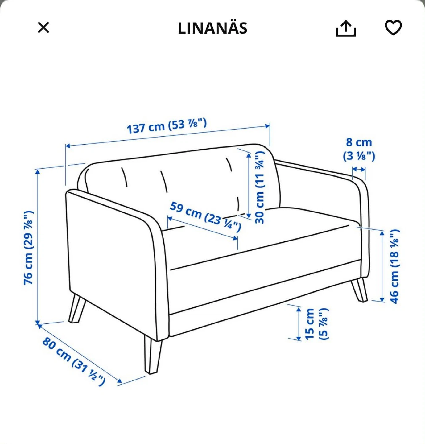 2 IKEA LINANÄS Loveseat, Vissle Dark Gray - photo 3
