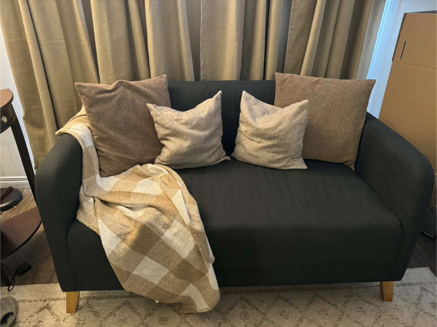 2 IKEA LINANÄS Loveseat, Vissle Dark Gray