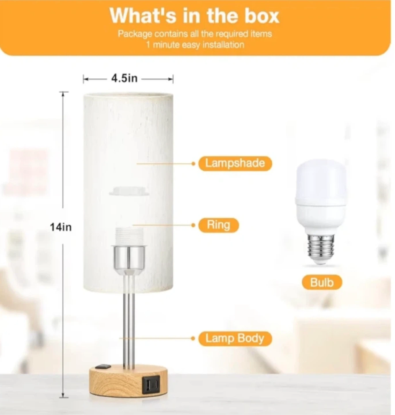 Touch Lamp with USB Charging Ports - photo 4