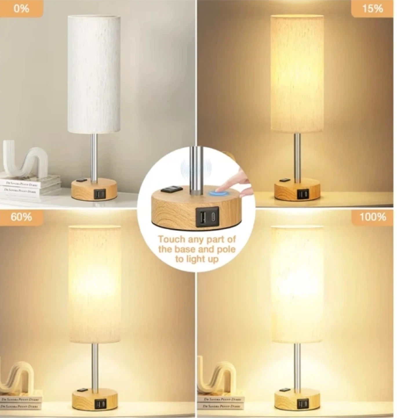 Touch Lamp with USB Charging Ports - photo 2