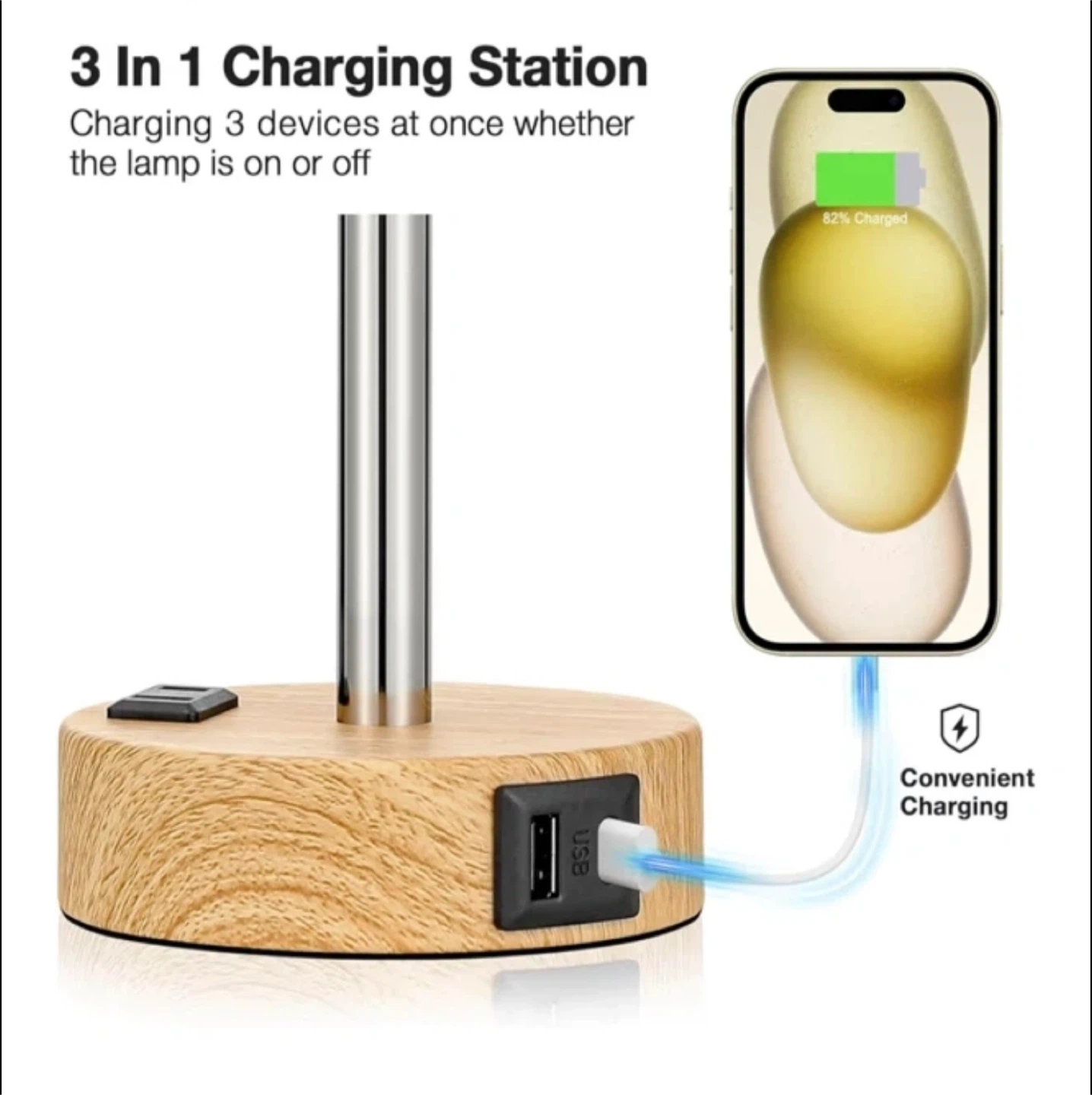 Touch Lamp with USB Charging Ports - photo 3