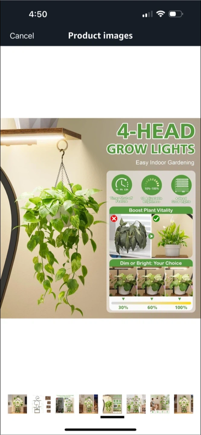 Stylish Multi-Tiered Plant Stand with Grow Lights - photo 4