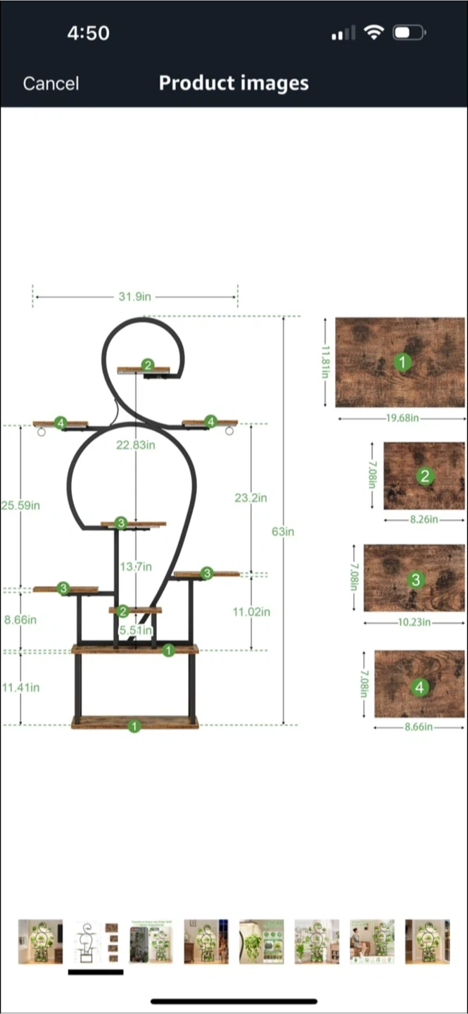 Stylish Multi-Tiered Plant Stand with Grow Lights - photo 3