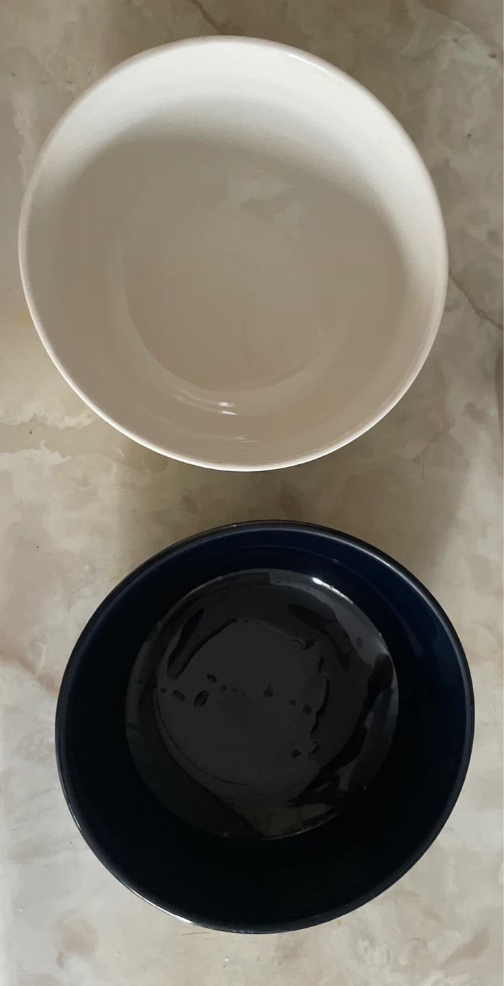 Set of 2 Ceramic Bowls - Yellow and Dark Blue - photo 2