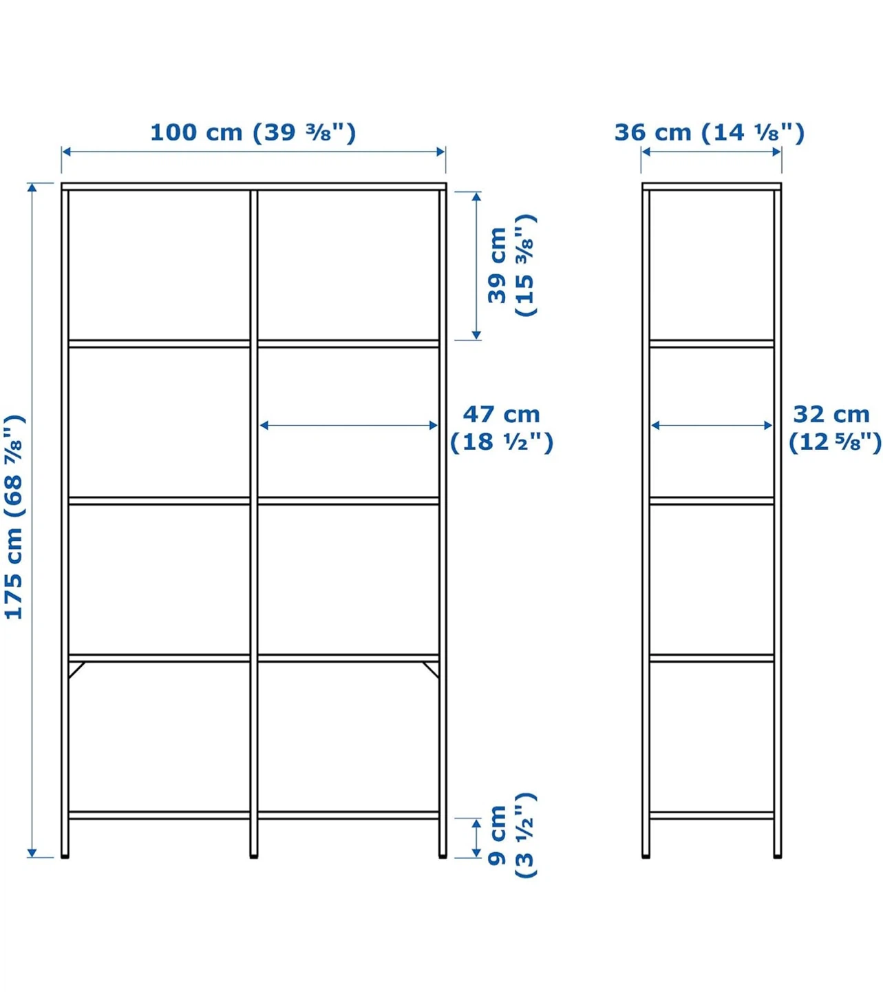 IKEA KALLAX Shelf Unit - Black - 100x175 cm - photo 3