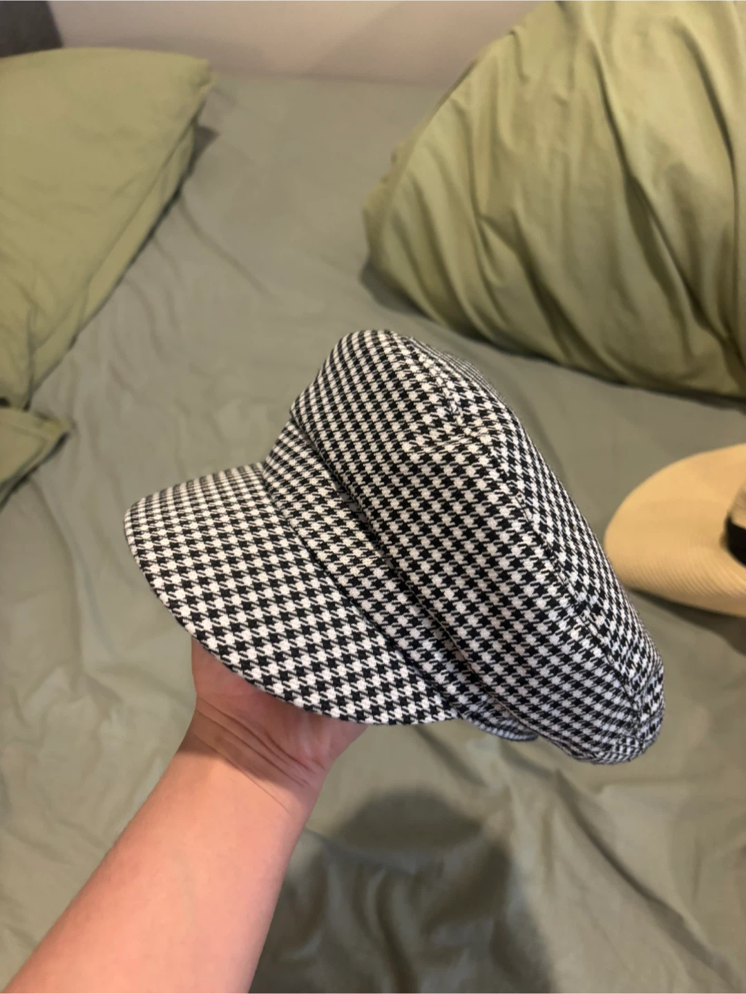 Houndstooth Baker Boy Cap