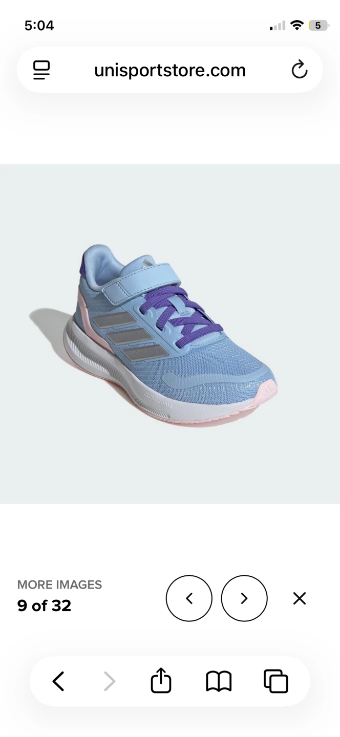 BRAND NEW girl youth adidas runfalcon velcro shoes size 1.5Y - photo 4