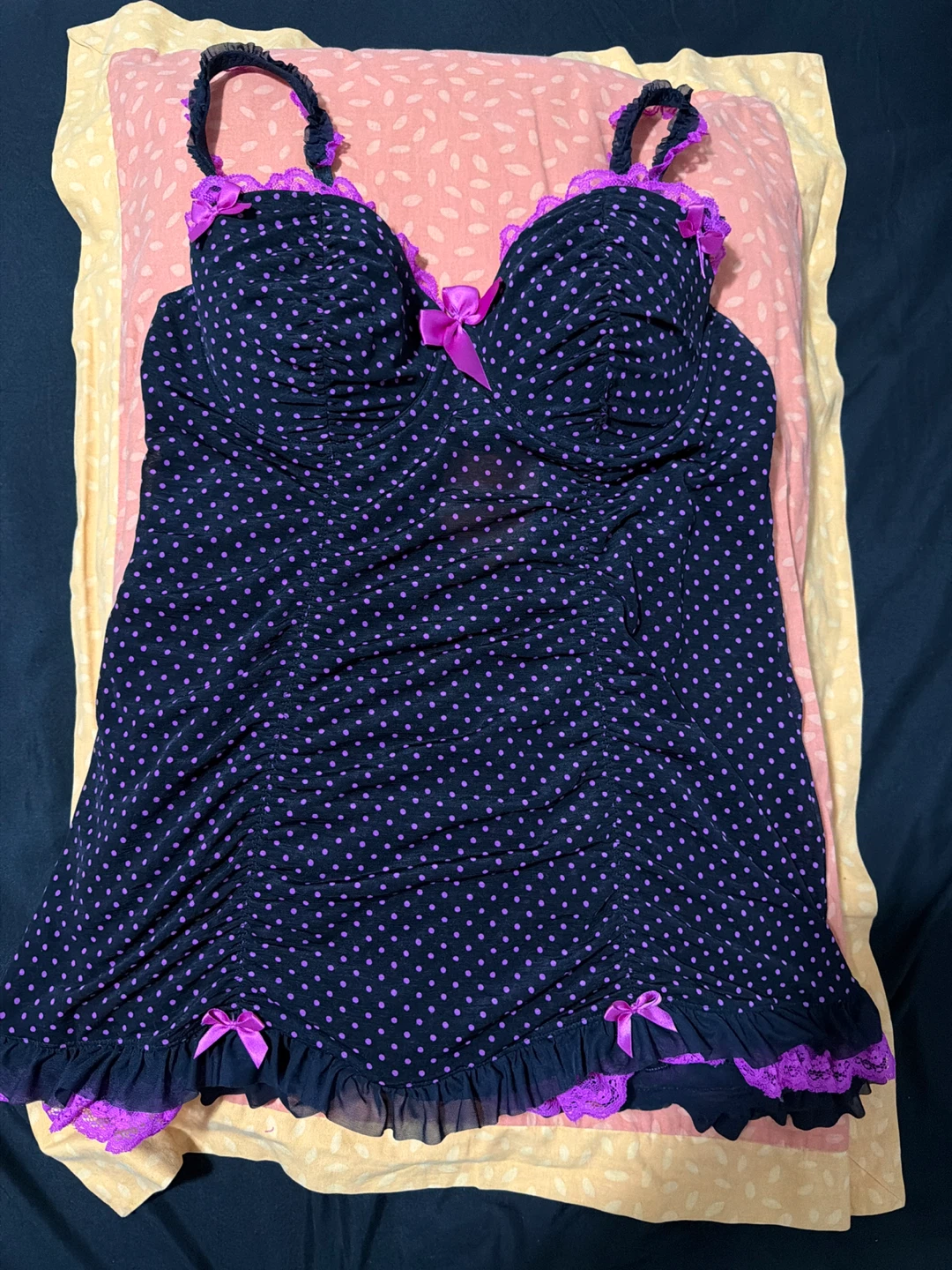 La Senza Black Pink Polka Dot Lingerie 🏆