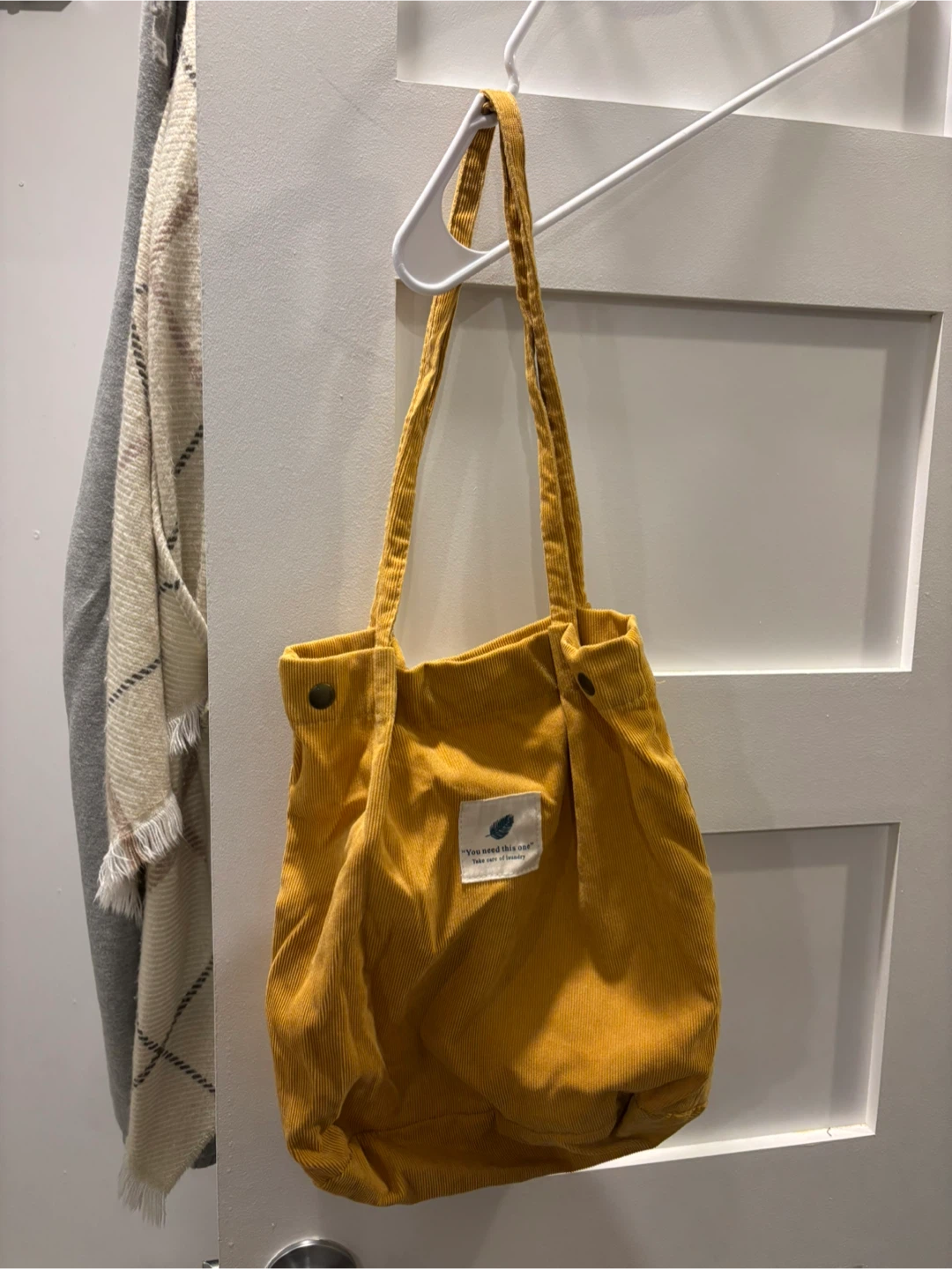 Yellow Corduroy Tote Bag