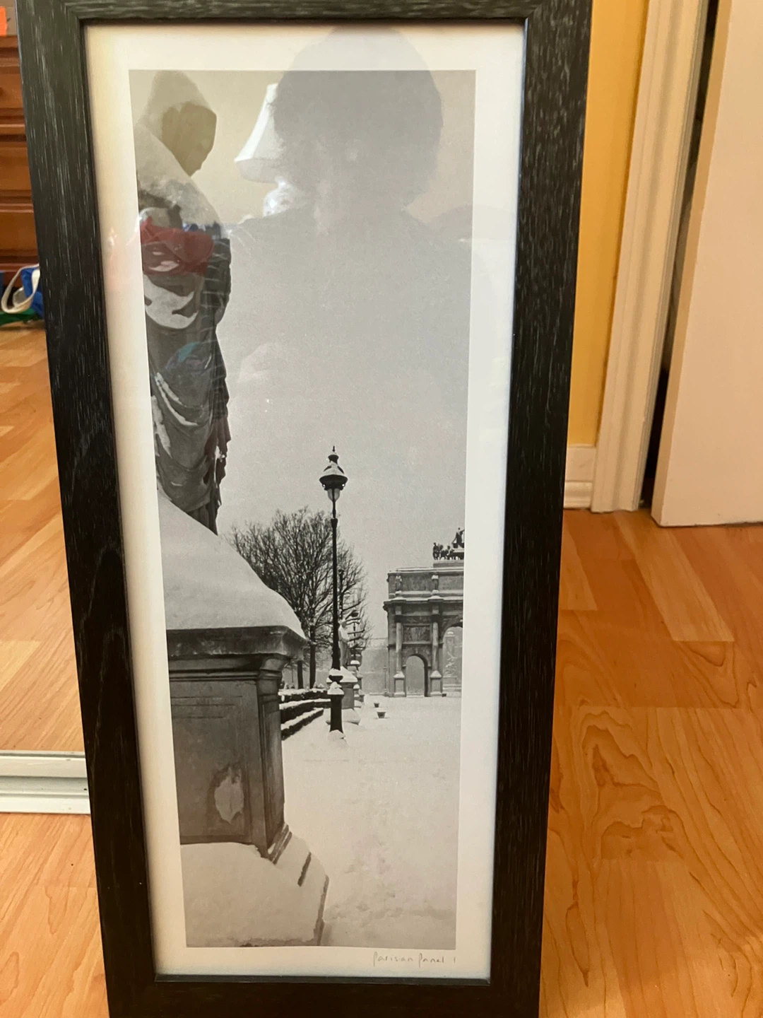Framed Black and White Winter Scene Artwork