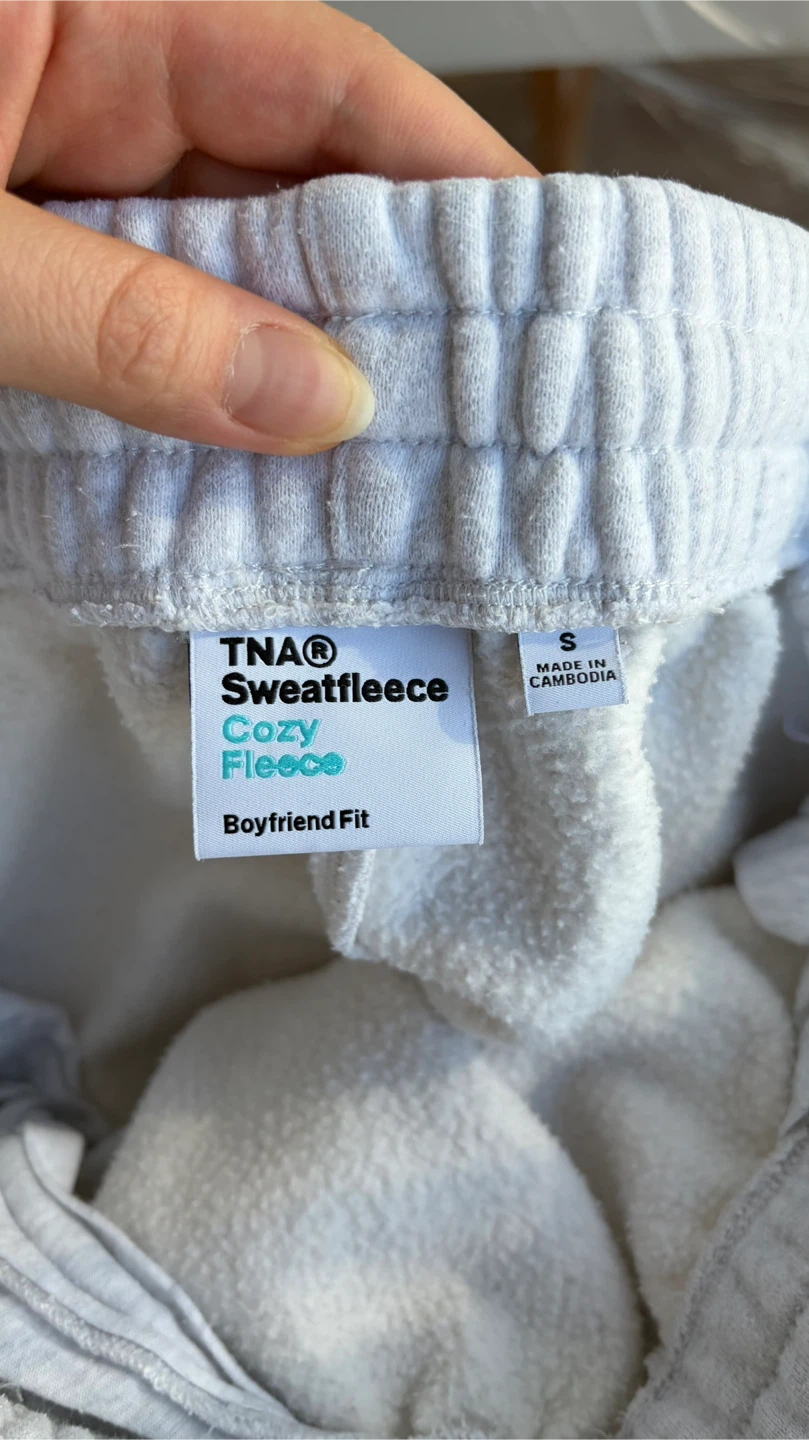 Aritzia TNA cozy fleece heather grey sweatpants SMALL - photo 2