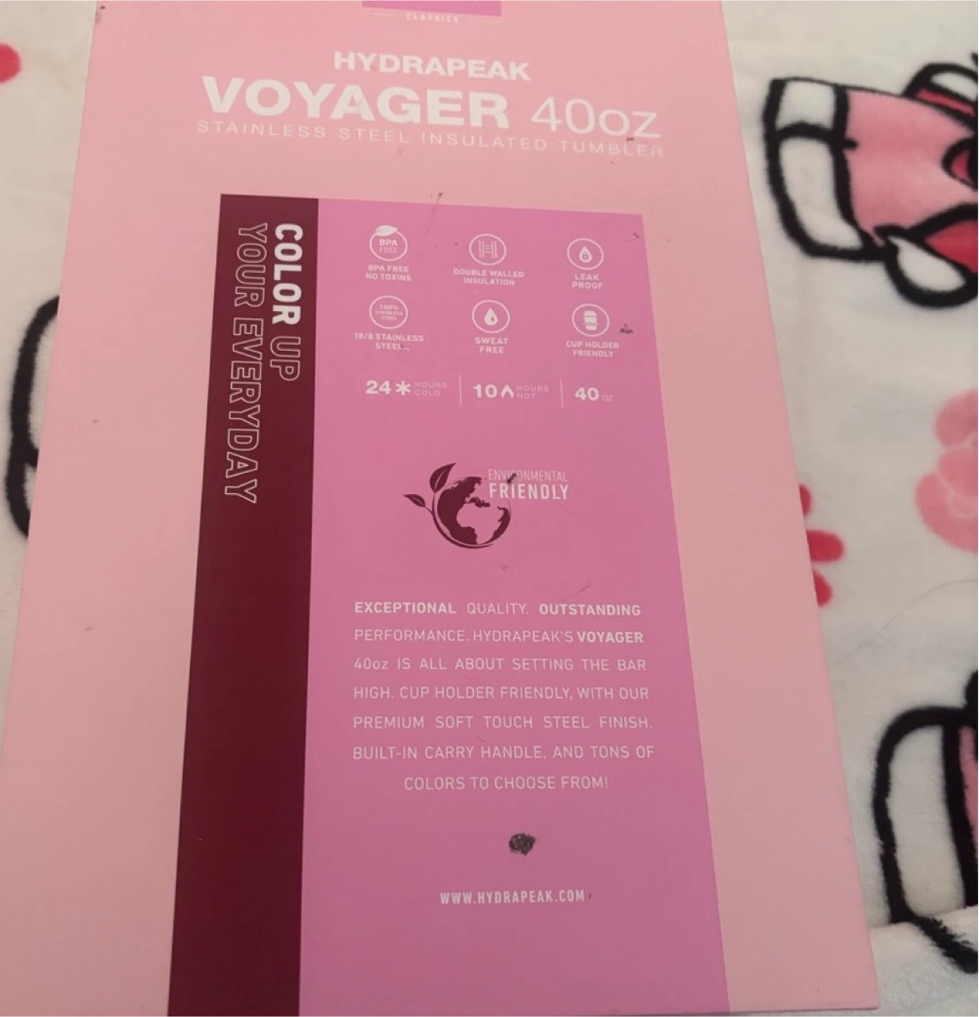 HYDRAPEAK Voyager 40oz Stainless Steel Insulated Tumbler Pink - photo 2