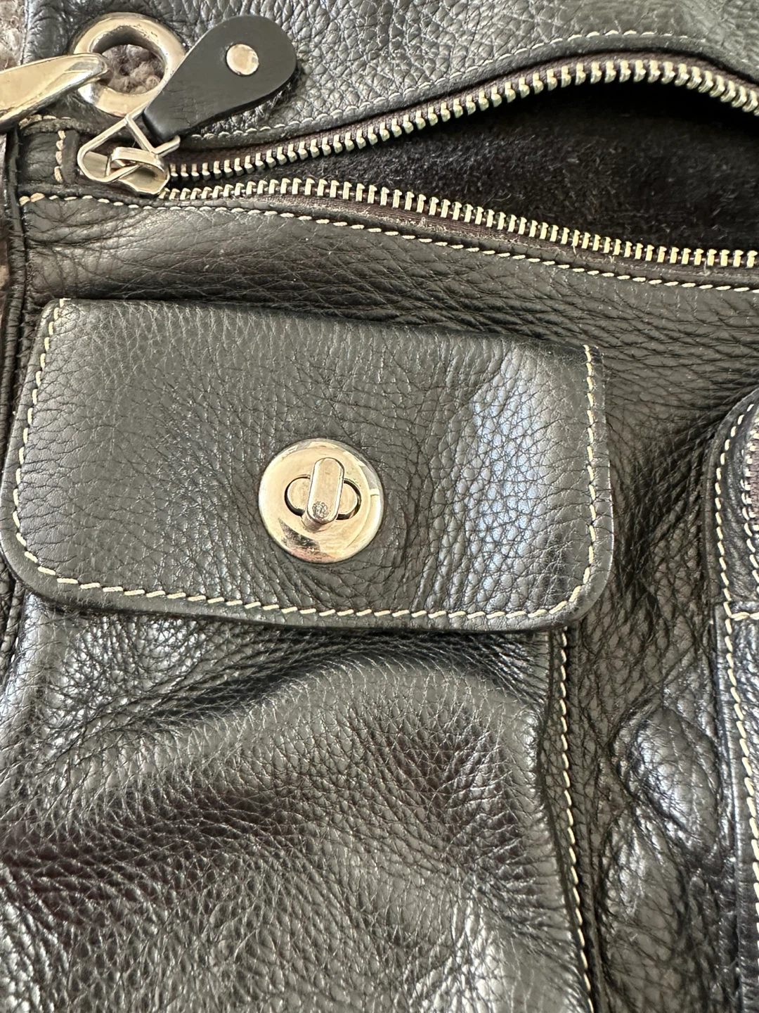 Black Leather Crossbody Bag vintage roots - photo 5