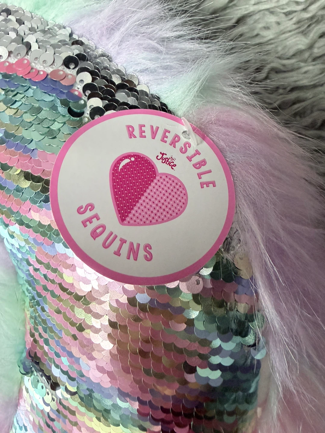 Justice Reversible Sequin Letter D Pillow - photo 3