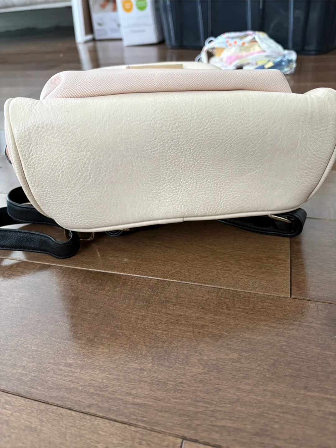 Cream & Blush Pink Faux Leather Mini Backpack - photo 5