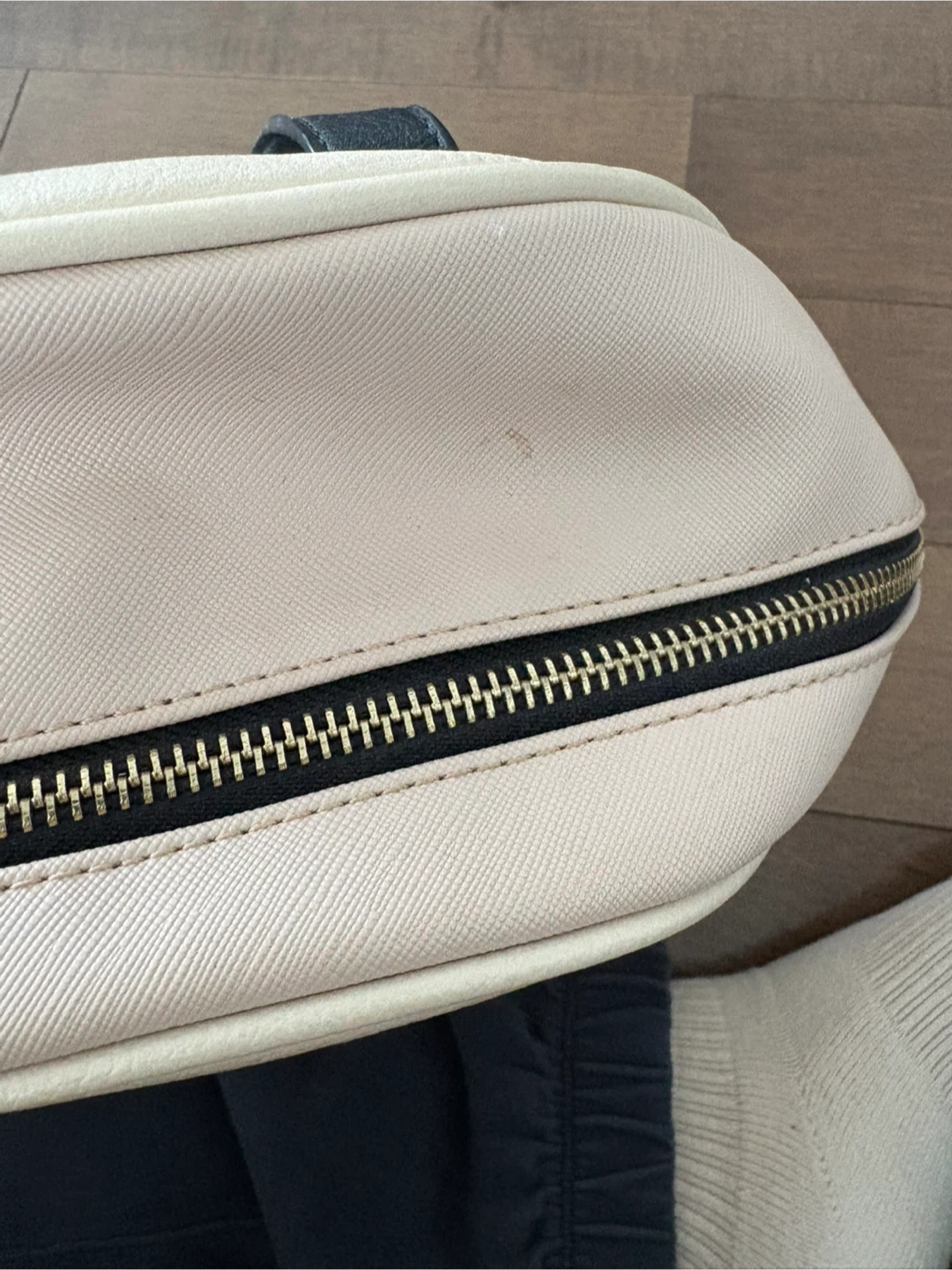 Cream & Blush Pink Faux Leather Mini Backpack - photo 4