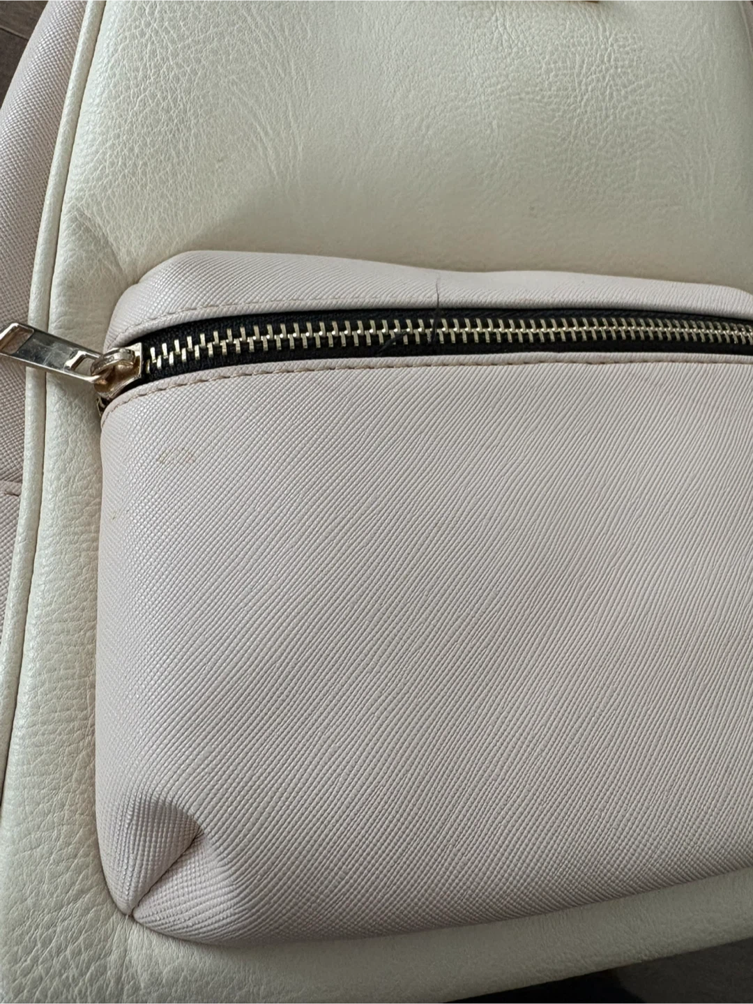 Cream & Blush Pink Faux Leather Mini Backpack - photo 3