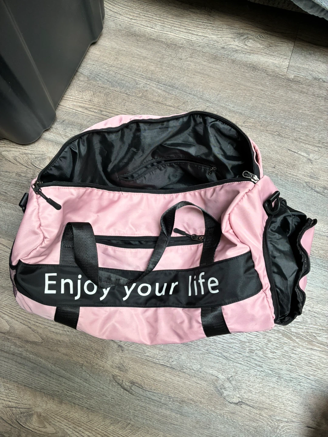 Adidas Black Duffel Bag and pink bag - photo 2