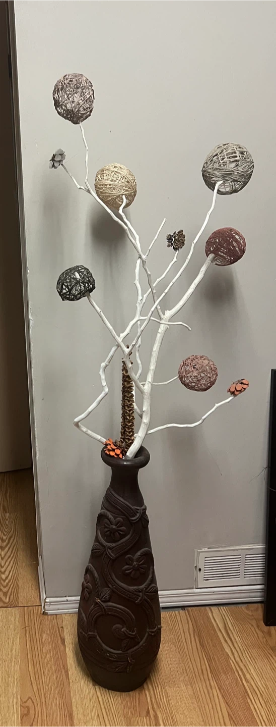 Decorative Floor Vase with Branches and Orbs - photo 4
