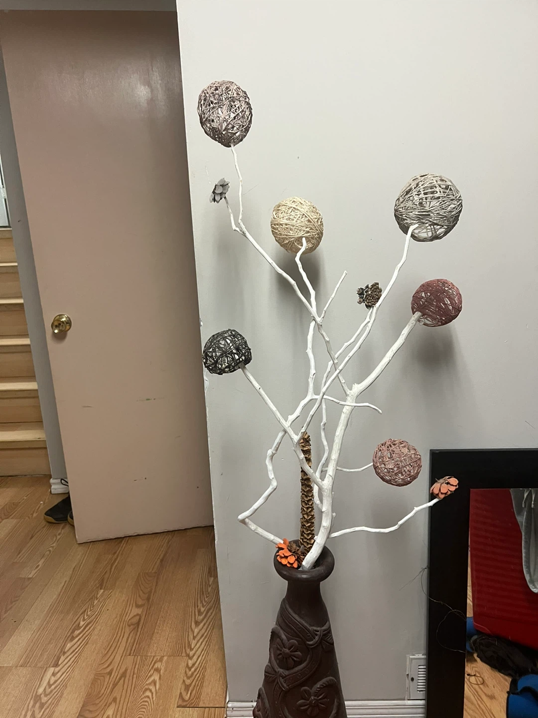 Decorative Floor Vase with Branches and Orbs - photo 5
