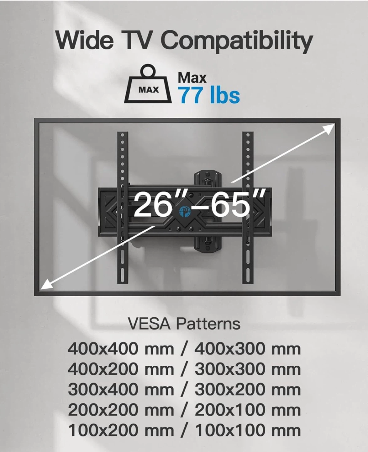 Full Motion TV Wall Mount for Most 26-60 Inch TVs - photo 2