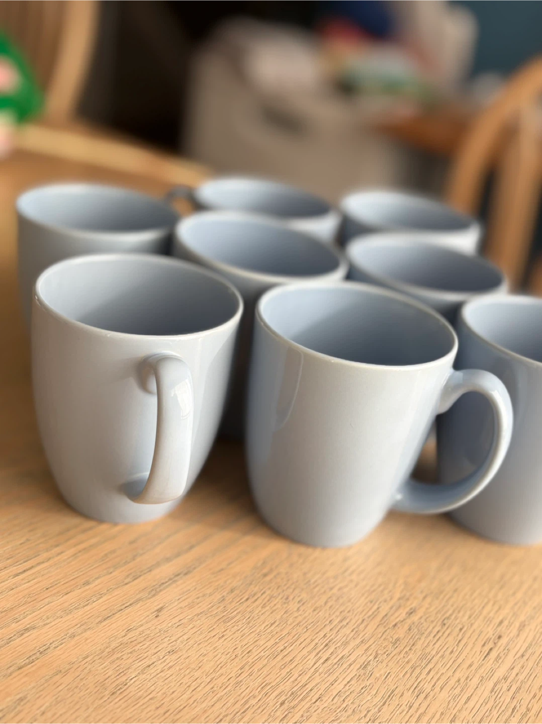 Set of 8 Blue Ceramic Mugs