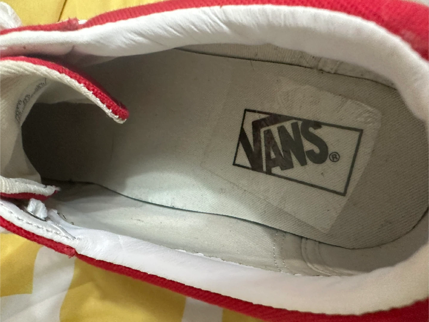 Vans Red and White Canvas Sneakers - Men's US 10 - photo 2