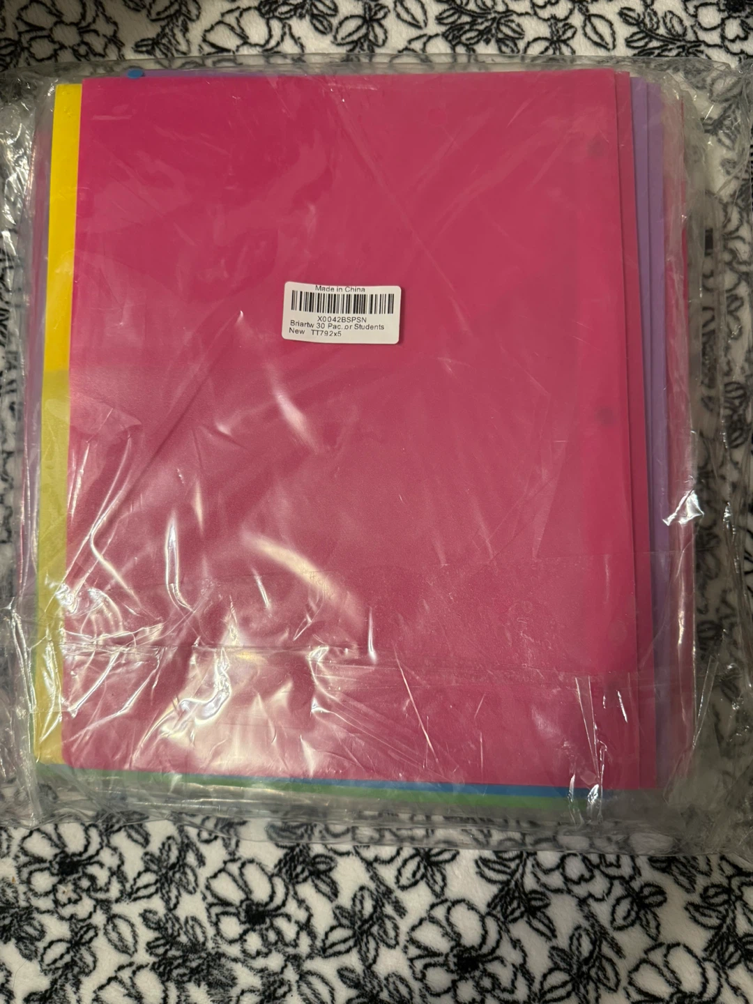 Assorted Color Plastic Folders 30 Ct