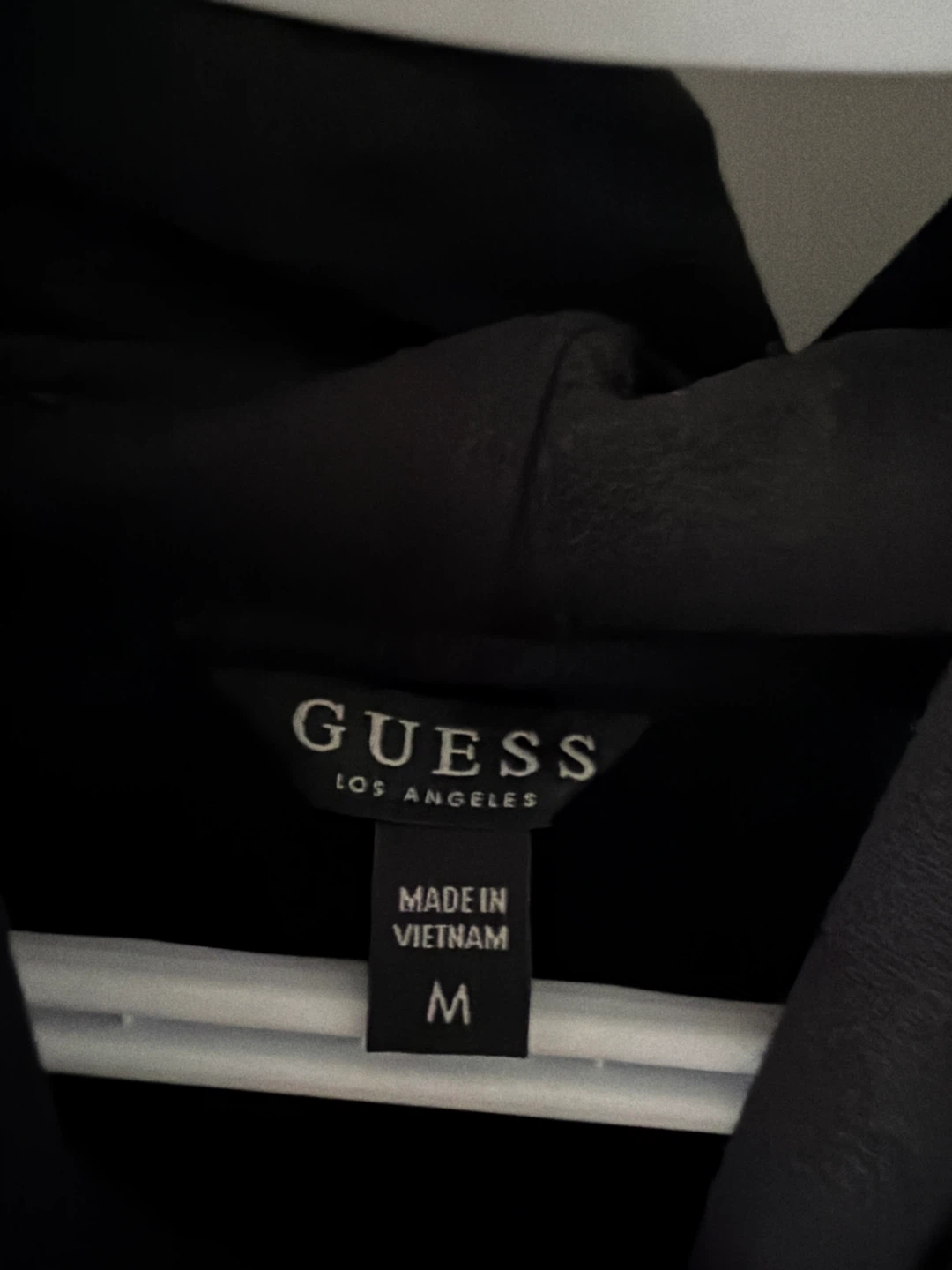 Guess Black Cropped Long Sleeve Top - Size M - photo 3