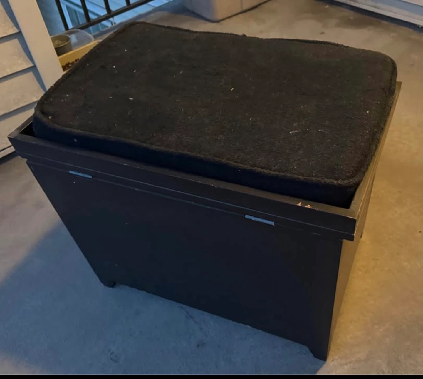 Dark Wood Storage Ottoman Bench with Liner - photo 3