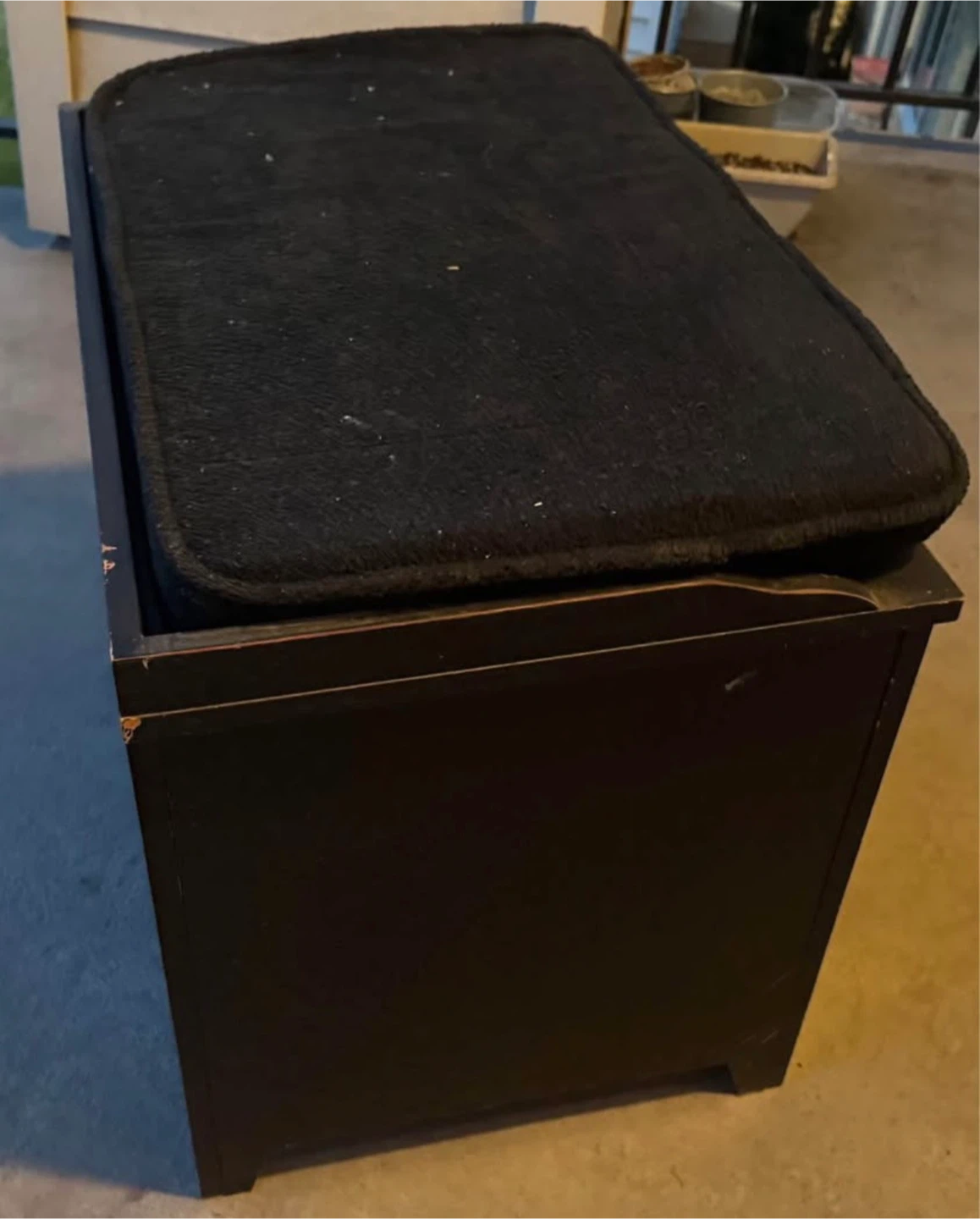 Dark Wood Storage Ottoman Bench with Liner - photo 4