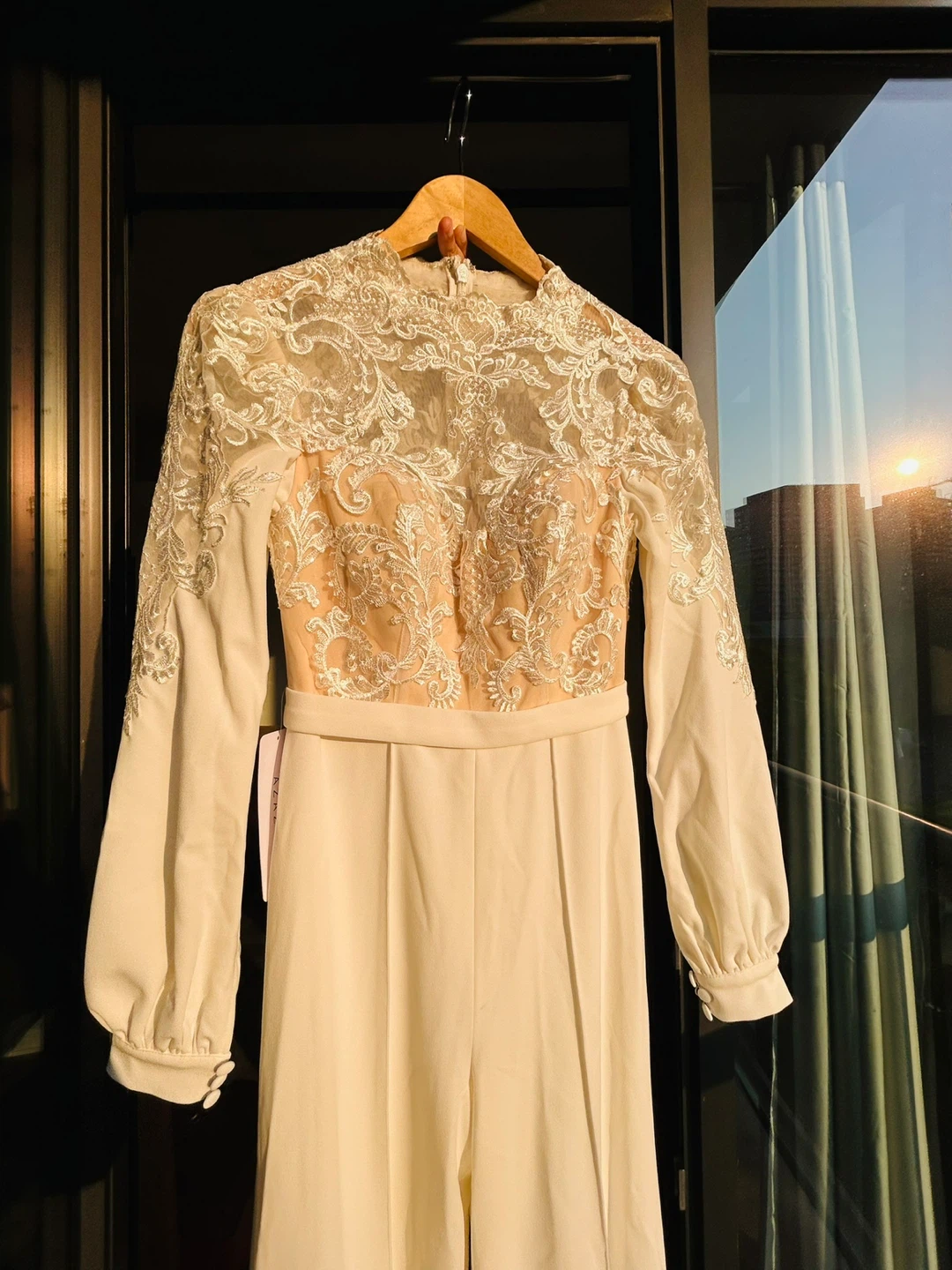 Cream Lace Sleeve Jumpsuit - photo 3