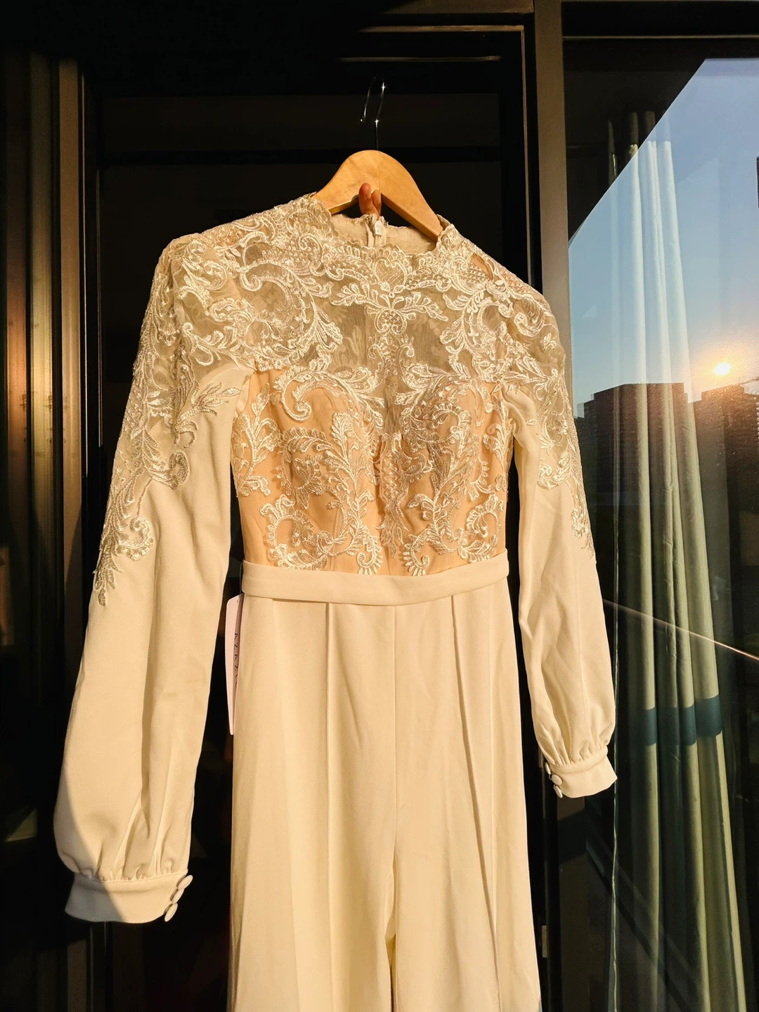 Cream Lace Sleeve Jumpsuit - photo 2