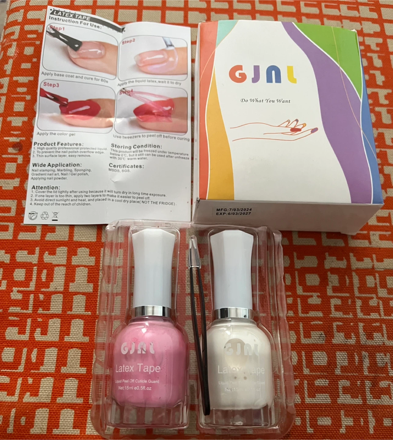 GJAL Latex Tape Liquid Peel Off Cuticle Guard Set