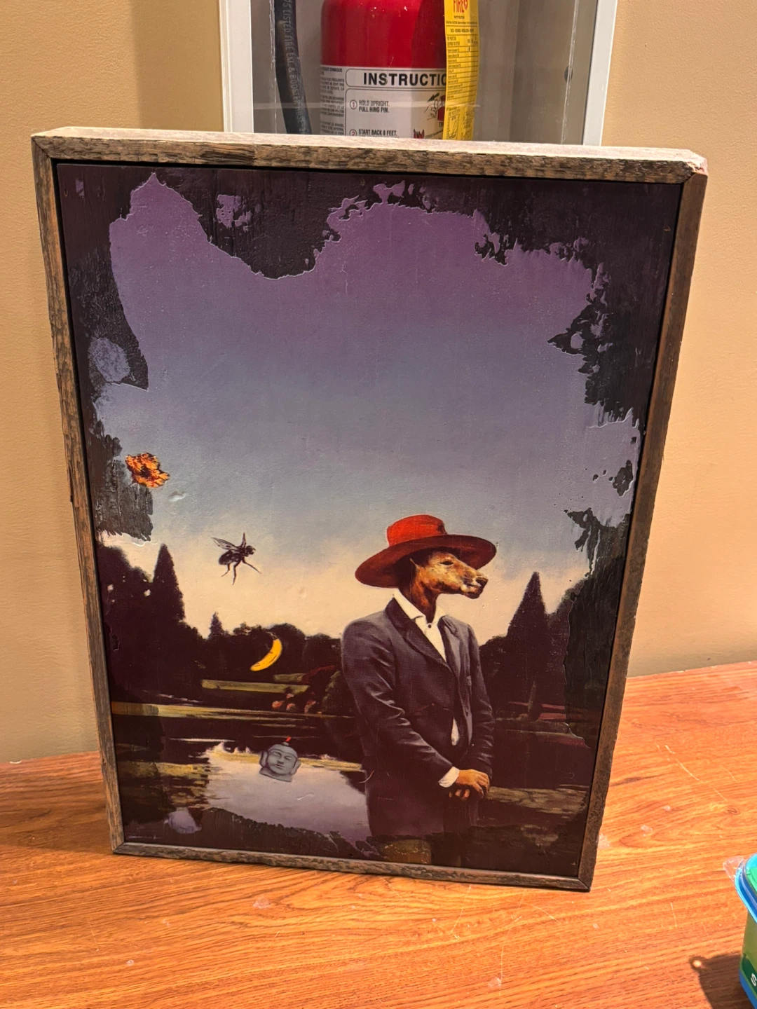 Framed Art Print with Surreal Dog Character - photo 2